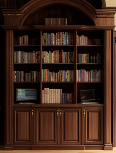 American Vintage Modern <strong>Solid</strong> <strong>Wood</strong> Floor-to-Ceiling Wall Mount <strong>Bookcase</strong> for Home Office &amp; Living Room - Product Image 5