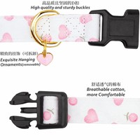 Collier pour chien en coton doux moderne fait main avec un imprimé unique et mignon, boucle en métal réglable pour la sécurité, adapté aux chiens de petite et moyenne taille