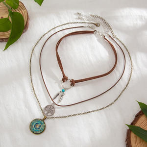 Длинное колье без пятен для женщин с многослойной цепочкой - Product Image 2