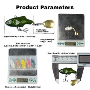 Señuelo de Pesca VIB de Plástico Mini de 3.5cm y 4g, de Hundimiento Rápido, con Vibración y Cola Tipo Hoja de Sauce, Venta al por Mayor - Product Image 6