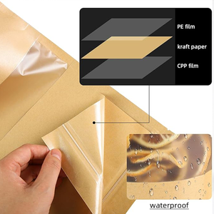 200 Sacchetti di Carta Marrone con Finestra 3,9*5,9 Pollici Buste Richiudibili <span class=keywords><strong>per</strong></span> Alimenti Sacchetti con Cerniera Riutilizzabili Buste Sigillabili in Mylar - Product Image 4