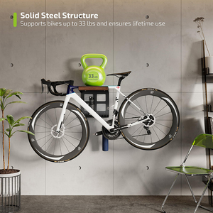 JH-Mech <span class=keywords><strong>Support</strong></span> <span class=keywords><strong>Vélo</strong></span> <span class=keywords><strong>Mural</strong></span> <span class=keywords><strong>Vertical</strong></span> Thermolaqué avec Rangement Facile et Sécurisé - Product Image 5