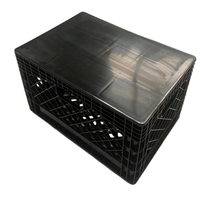 Caisse à lait pliable 24QT avec couvercle en plastique, paniers de rangement empilables avec poignées