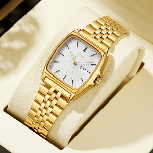 <b>Men's</b> and Women's Steel Strap Quartz <b>Watch</b> with Sunday Calendar and Business Design for Wrist - Product Image 1