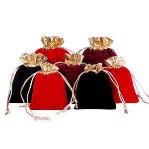 Cá Nhân Logo Bán Buôn Giáng Sinh Dây Kéo Quà Tặng Túi Pouch Kẹo Bao Bì Pouch Nhung Màu Đỏ Pouch Cho Sô Cô La - Product Image 1