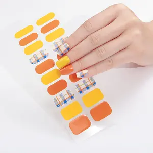 Professional Supplier Custom UV Lamp Semi-cured Gel Nail Stickers New Arrival Strips Full Nail Stickers Wraps