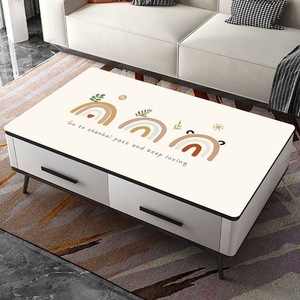 Mantel Lavable para Mesa de Centro, Rectangular, Impermeable, para Uso Doméstico, Color Sólido, Estilo 2023 - Product Image 4