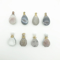 Bouteille d'huile essentielle en cristal, 1 pièce, Agate cristal de haute qualité, géode, bouteille de parfum, pendentif pour collier