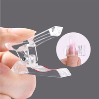 Pinces d'extensions d'ongles transparentes, pinces de construction rapide pour ongles des doigts, en plastique UV et LED, 12 pièces
