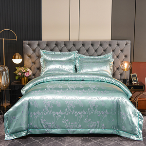 Draps de lit de refroidissement 4pcs-in-1 ensemble housse de couette en coton 4 pièces drap de lit king size tache été froid housse de couette ensemble éclairé 3 places - Product Image 2