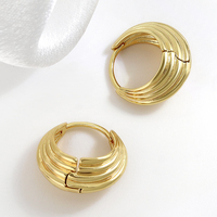 Nouvelles Boucles d'Oreilles de Luxe pour Femme, Créoles Irrégulières Simples en Laiton, Motif Panier de Fleurs