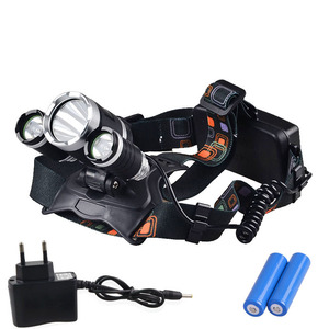 Siêu Sáng ABS Sạc 3 Leds Pin Head Lamp 4 Chế Độ <span class=keywords><strong>4000lm</strong></span> Waterproof Đèn Pha 10 Watt Head Đèn Pin - Product Image 6