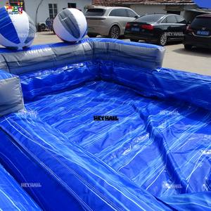 Toboggan gonflable commercial en PVC à double piste, thème animaux mignons, avec palmiers et motif marbré bleu, pour <span class=keywords><strong>parc</strong></span> aquatique et divertissement du <span class=keywords><strong>week</strong></span>-<span class=keywords><strong>end</strong></span> - Product Image 6