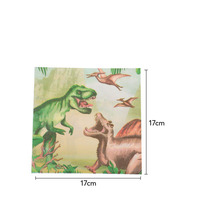 Vente en gros Vaisselle jetable joyeux anniversaire en papier pour garçon Fournitures de fête sur le thème dinosaure Ensemble de vaisselle en papier
