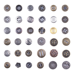 Metal Round Decorative Buttons 9-15MM 4-Hole Nickel-Free For Clothing Coats - Product Image 1