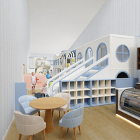 Équipement de jeu souple pour enfants, rangée de comptoirs de service multi-activités pour jeu de rôle en ville, thème ' Rue des Métiers ' Blanc, pour lieux commerciaux