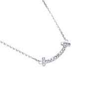 Collar con Colgante de Sonrisa de Aguamarina Natural en Oro Blanco de 18K, Joyería Fina de Lujo para Mujer