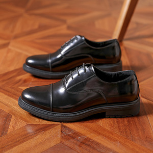 British-Style Business Men's Leather <b>Shoes</b> with Thick Soles Genuine Leather Oxford <b>Shoes</b>—Height-<b>Increasing</b> <b>Shoes</b> for Formal Wear - Product Image 2