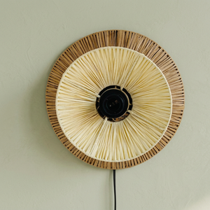 Lampe murale en bambou artisanal en rotin naturel, ronde, tissée en rotin, pour la décoration intérieure, éclairage de fond de lit - Product Image 3