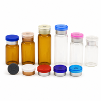 Vente en gros d'usine - Flacons tubulaires en verre transparent de 2 ml à 30 ml avec bouchons en caoutchouc - Flacons médicaux stériles ambrés pour injection