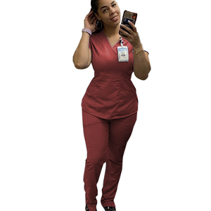 Alta calidad Scrubs Spandex Personalizable Scrubs Uniformes Conjuntos Grays <span class=keywords><strong>Anatomy</strong></span> Hunter Green Scrubs Mujeres - Product Image 5