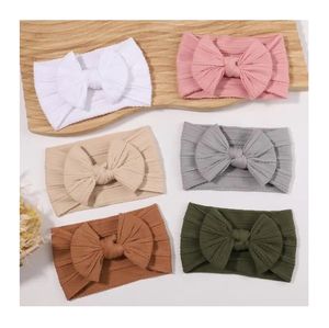 Super Stretchy Soft Knot <strong>Baby</strong> <strong>Headbands</strong> with Hair Bows Big Nylon Head Wrap for Newborn <strong>Baby</strong> Girls Infant Toddler Kids - Product Image 1