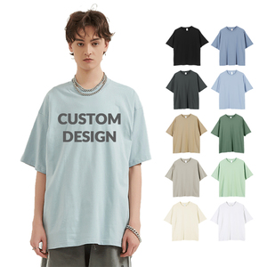 Taglie forti di <span class=keywords><strong>prima</strong></span> <span class=keywords><strong>classe</strong></span> cotone 100% di qualità oversize t-shirt da uomo tessuto a maglia 210g - Product Image 1