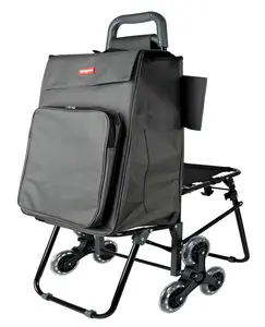 Nueva bolsa de carrito de compras plegable para escaleras de escalada con silla - Product Image 1