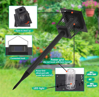 Lámpara Solar para Atrapar Insectos, Trampa para Mosquitos Solar USB, Mata Mosquitos Eléctrico Solar