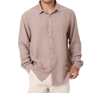 Camisa Moderna de Mezcla de Algodón para Hombre con Cierre Liso y Dobladillo Trasero Ligeramente Extendido para un Estilo Casual Refinado - Product Image 5