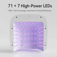 Nouvelle lampe UV LED pour ongles à double zone, double affichage, 4 réglages de minuterie, 71+7 LED, séchage rapide, double couche