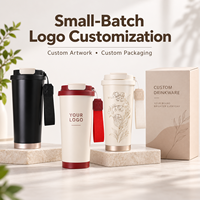 Mug de voyage isotherme en acier inoxydable 500 ml, gobelet sous vide avec couvercle et sangle, logo personnalisé, isolation thermique 6-12 heures, coffret cadeau