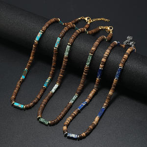 2024 plus récent bohème Vintage Hawaii <span class=keywords><strong>collier</strong></span> bijoux perlé été <span class=keywords><strong>Surf</strong></span> noix de coco Turquoise pierre <span class=keywords><strong>collier</strong></span> - Product Image 1
