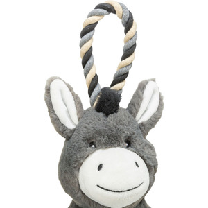Jouet pour chien âne en peluche avec poignée en corde et pompon 66 cm, jouet interactif pour animaux de compagnie - Product Image 2