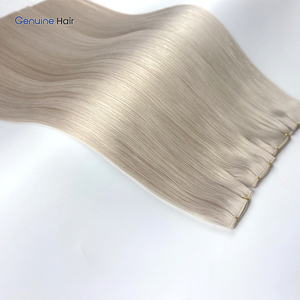 Extensiones de Cabello Humano Genius Weft, Cabello Virgen Europeo con Cutícula Doble, Invisibles y Cómodas, Trama Sin Costuras, Color Plateado - Product Image 2