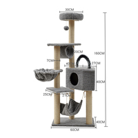 Arbre à chat de luxe Petzanya en gros pour fabricants, griffoir en sisal, condo, hamac, MDF durable, peluche, plastique - pour les grands chats