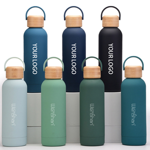 Botellas de <span class=keywords><strong>1000ml</strong></span> con asa Botellas de agua a prueba de fugas con tapa de bambú Botella deportiva de viaje para hombres y mujeres - Product Image 3