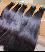 Mèches de cheveux humains indiens Remy lisses, 100 % naturels, double trame machine, 100 g, peuvent être décolorées, teintes et permanentées