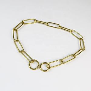 Collar de perro de entrenamiento duradero directo de fábrica, cadena de eslabones cubanos de cobre y latón, Collar de cadena de perro resistente, Color dorado para Control - Product Image 3