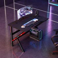 Nouveau bureau de gaming ergonomique noir 2026 avec porte-gobelet pour PC, idéal pour le bureau à domicile et les jeux