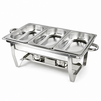 Chauffe-plat de buffet hôtelier commercial entièrement isolé en acier inoxydable, design à couvercle rabattable, finition pour cuisinière électrique ou à combustible