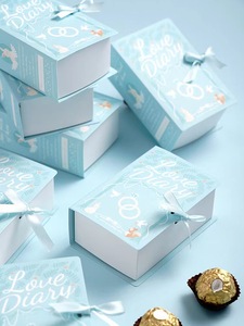 Châu Âu cho cuốn sách ma thuật phong cách Hội Đồng Quản trị thẻ Hộp Quà tặng đám cưới vật liệu tái chế Matt nhiều lớp với lụa Ribbon cho kẹo & chocola - Product Image 2