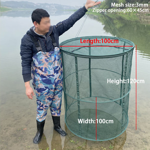 <span class=keywords><strong>Panier</strong></span> de pêche flottant en nylon, pliable, maille de 3 mm, filet de pêche pour la conservation des poissons - Product Image 3