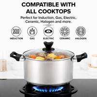 Nouvel arrivage d'usine : Batterie de cuisine en acier inoxydable avec poignées en bakélite, casseroles et poêles à fond brasé, ensemble de casseroles et faitouts