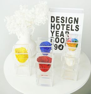 7Cm Verse Gesneden Bloem Geconserveerde Roos In Acryl Box Bloem Cadeau Echte Roos - Product Image 3