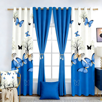 Ensemble de 7 rideaux prêts à être expédiés avec housses de coussin, design américain, imprimé floral, 100% polyester, rideaux occultants à œillets