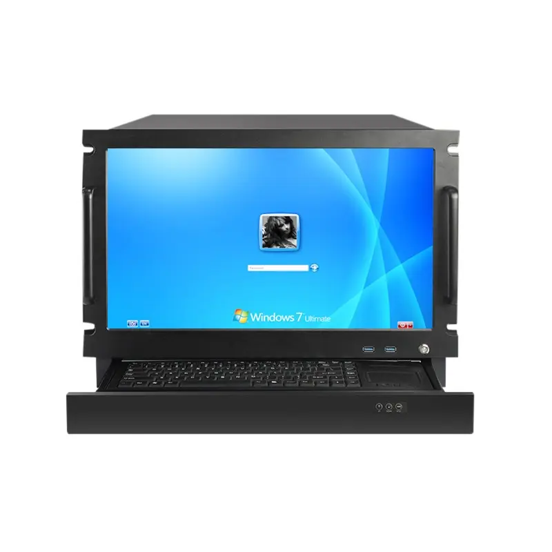 사용자 정의 18.5 인치 터치 스크린 1360*768 해상도 8U ATX 컴퓨터 LCD 서버 케이스 터치 스크린 및 키보드