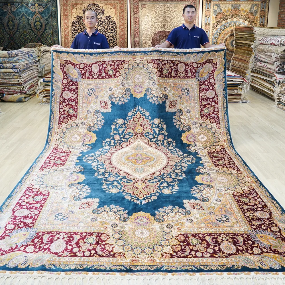 7.2x10ft 하우스 카펫 페르시아 수제 빈티지 인도 셀러 카라스탄의 실크 카펫