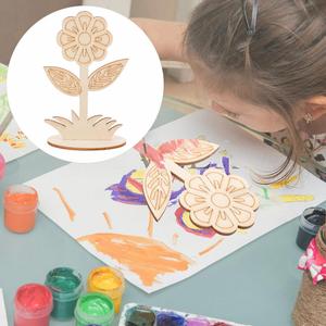 Wholesale Wooden Flower Ornaments Blank Flower Shape <b>Wood</b> <b>Slices</b> for DIY Crafts and Decorations Dropshipping - Product Image 2