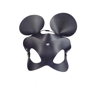 <span class=keywords><strong>Masque</strong></span> de renard en cuir PU noir pour cosplay, jeu pour adultes, Halloween, carnaval, mascarade, BDSM, bondage, bandeau sexy de lapin - Product Image 5